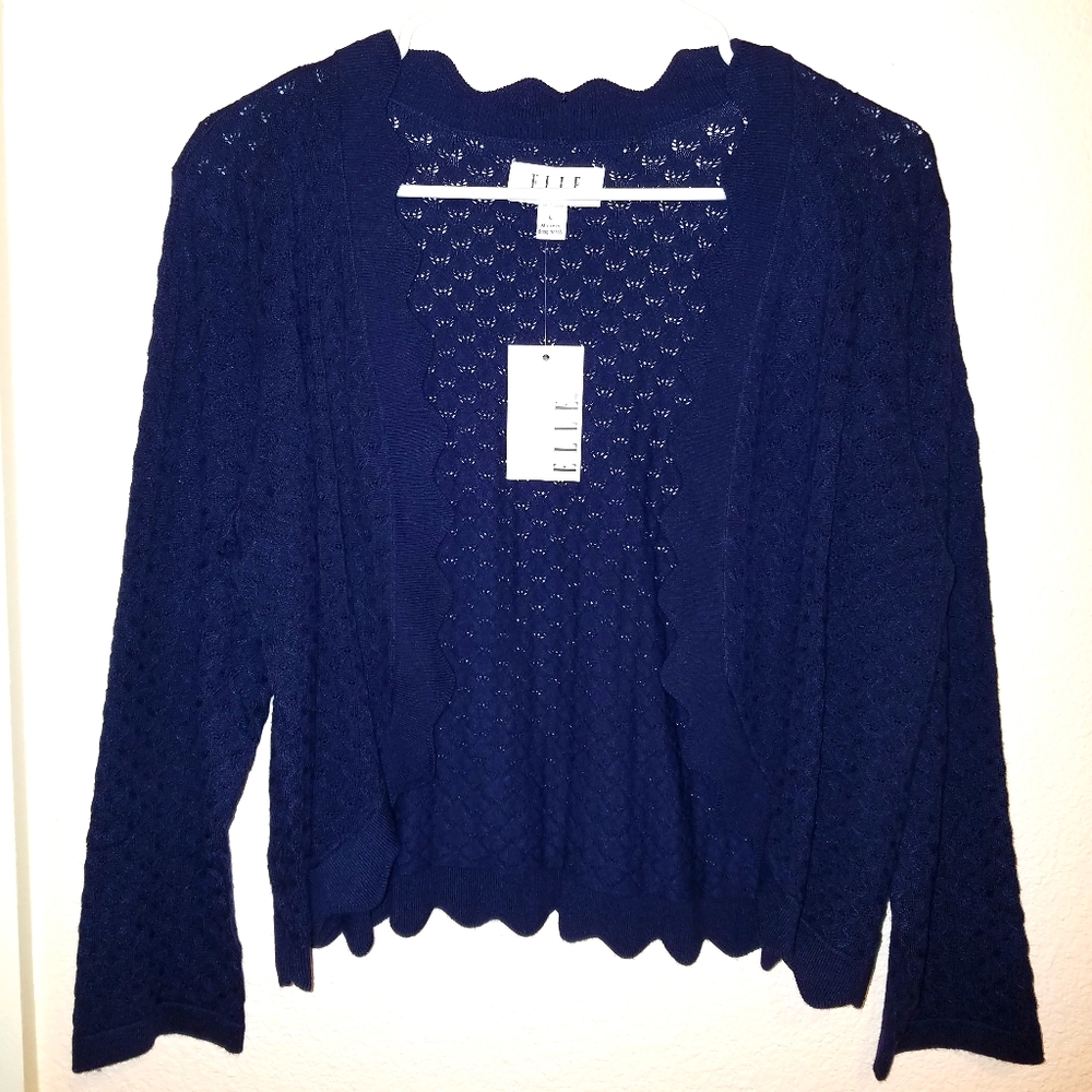 NWT ELLE scallop trimmed cardigan